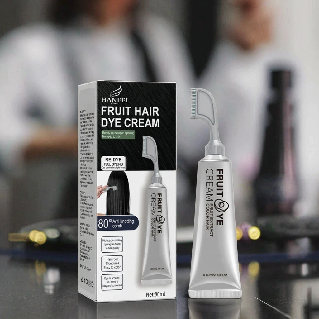 HairNatura - Natural fruit hair dye cream for men and women - Black colour