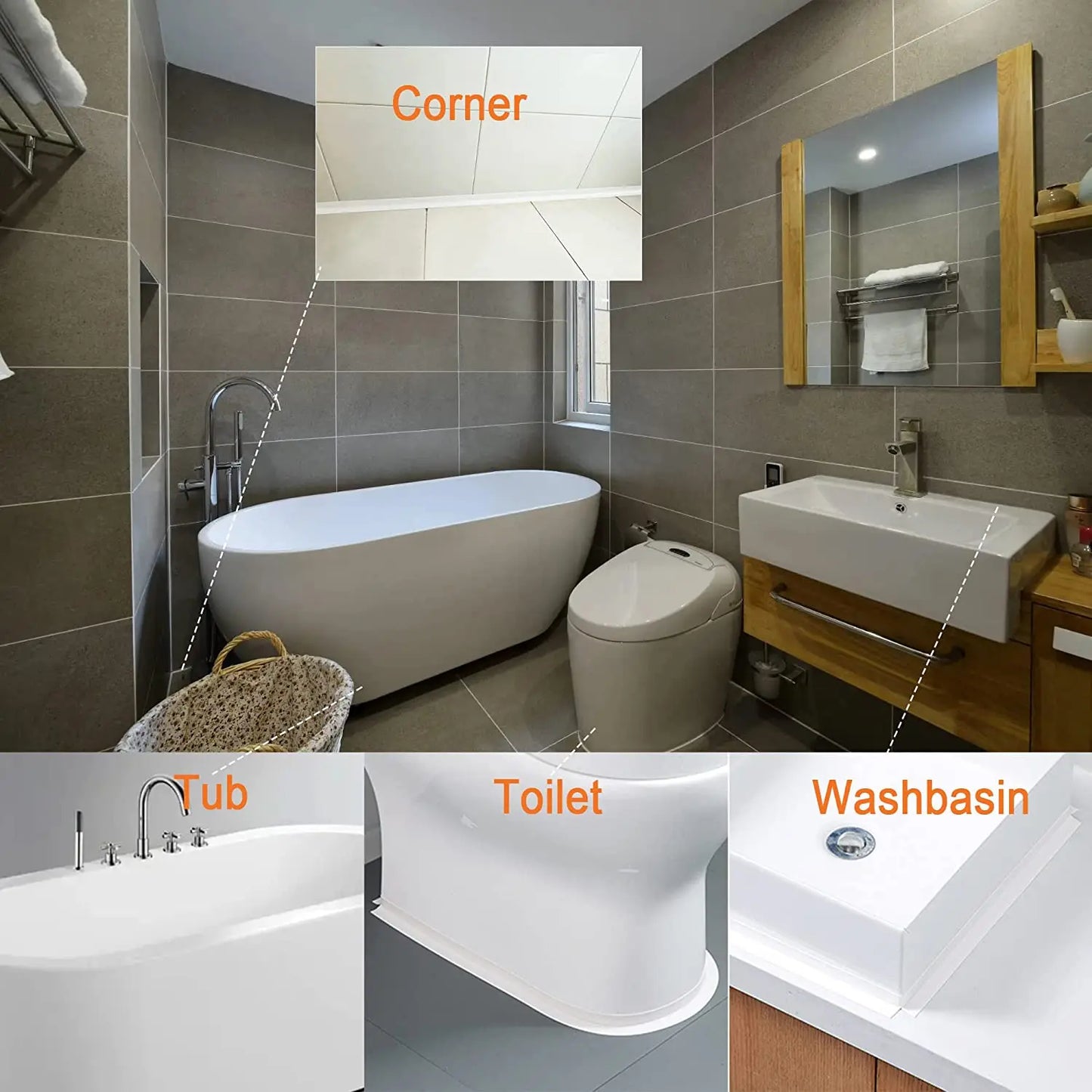 Self-adhesive Waterproofing Tape for Bathrooms - (Length 3.2 m x Width 3.8 cm)
