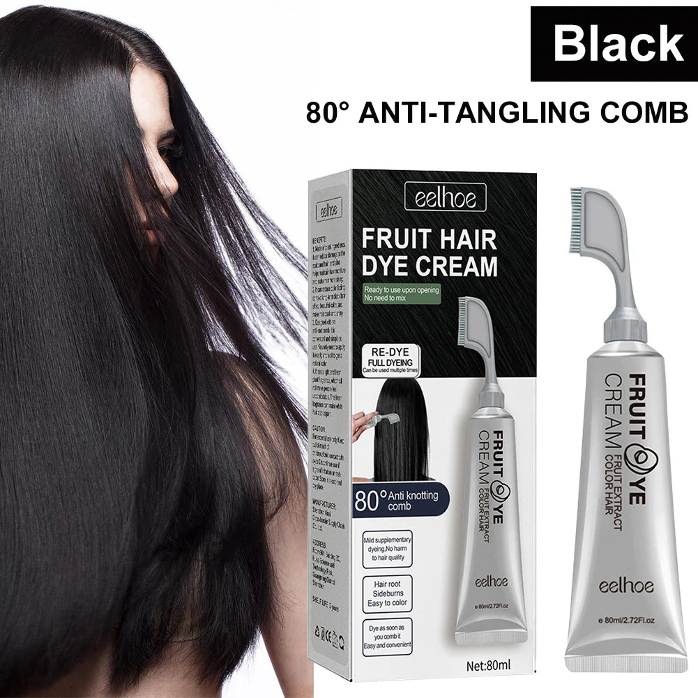HairNatura - Natural fruit hair dye cream for men and women - Black colour