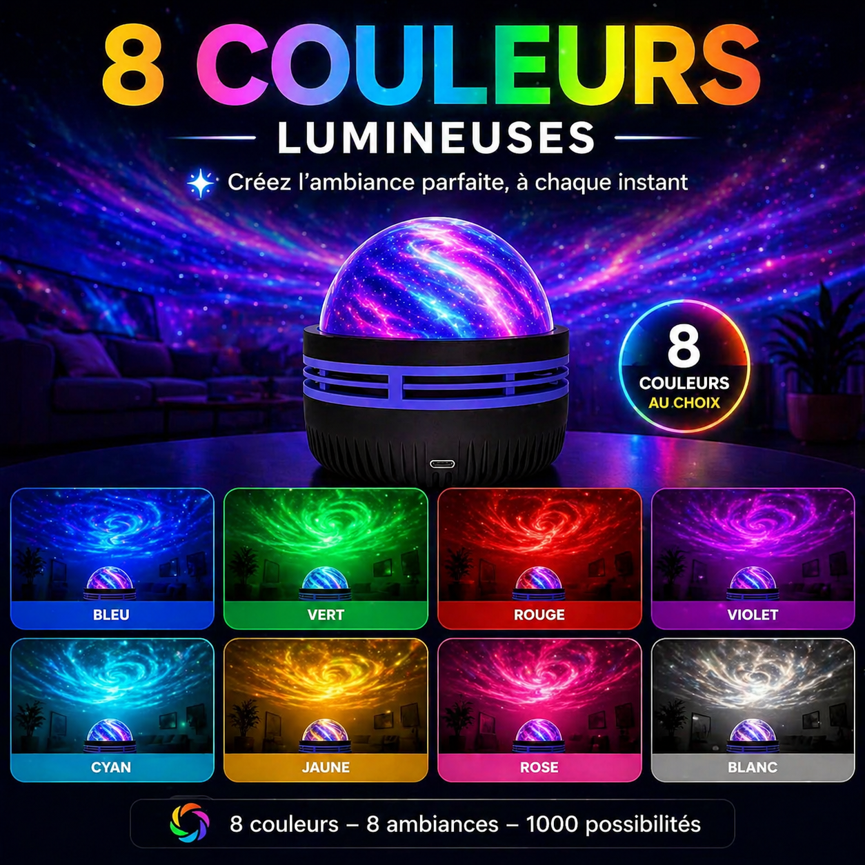 Orbe Projecteur de décoration nébuleuse